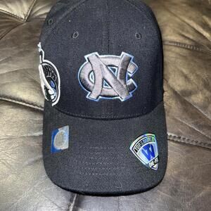 UNC North Carolina Tar Heels Hat Blue Black Logo Cap One Fit Top Of The World